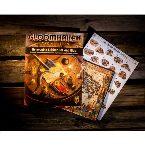 Gloomhaven Jaws of the Lion Removable Sticker Set and Map